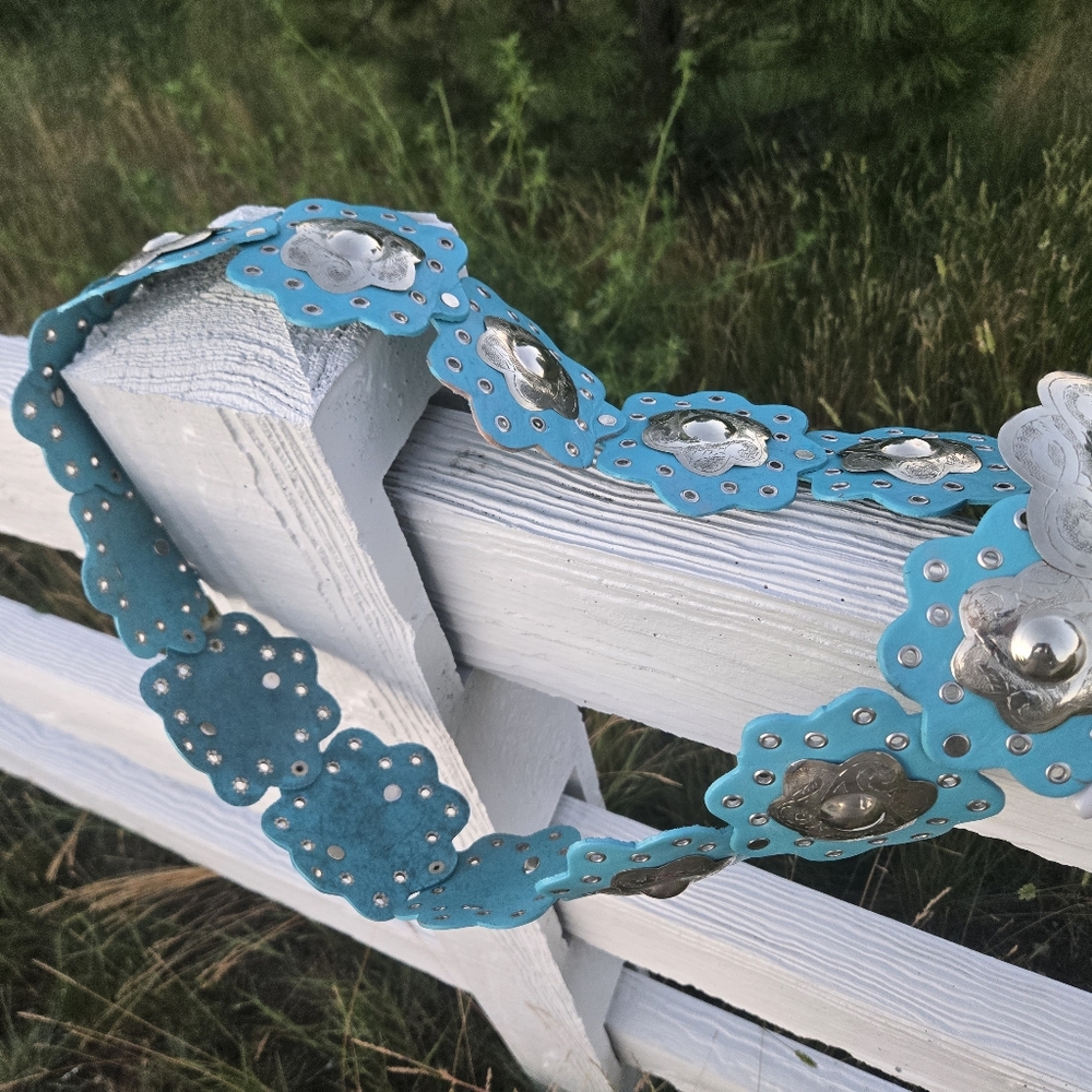 TURQUOISE GENUINE LEATHER BELT